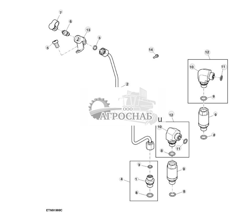 Выпускные магистрали  магистрали сервоуправления, ножной тормоз, с тормозом переднего моста, с гидравлическим тормозом прицепа - ST731029 1151.jpg